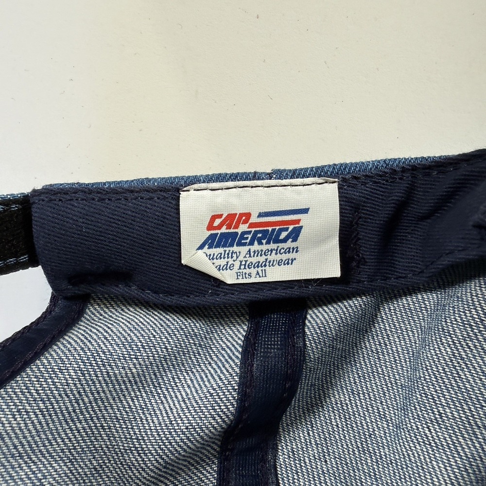 Vintage Cap America Denim Dad Hat Decatur Wire Die LLC Made in USA 90s Promo Cap - Picture 8 of 11